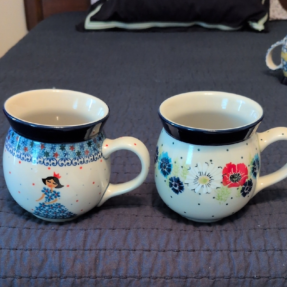 Ceramika Artystyczna Bubble Mugs Lot of 2